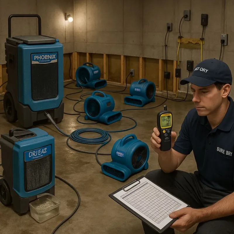 Structural Drying and Dehumidification process in West Bountiful, UT